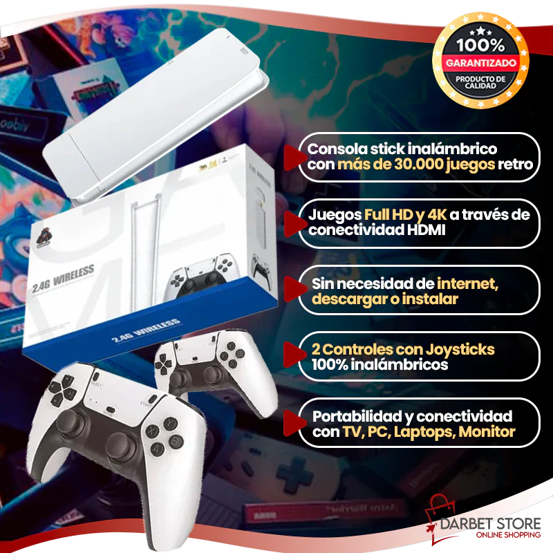 (LIQUIDACIÓN DE STOCK) NUEVA CONSOLA GAME STICK PS5 + DE 30.000 JUEGOS INCLUIDOS 🎁