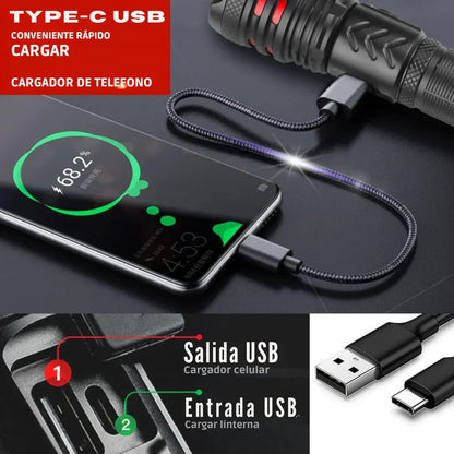 (COMPRA 1 LLEVA 2) Linterna Táctica Ultra Potente - TitaniumPro 🎁